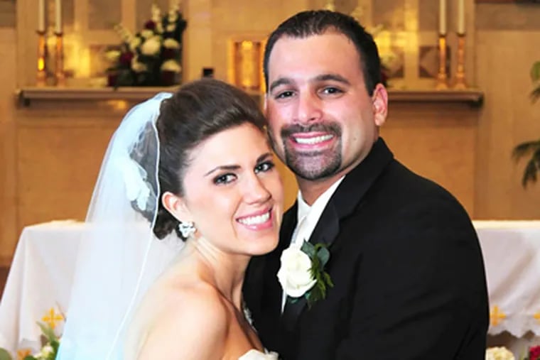Erica Jacovini and Nicholas Pinto were married Aug 5, 2011 in Haddonfield. (Kathryn Croskey Photography)