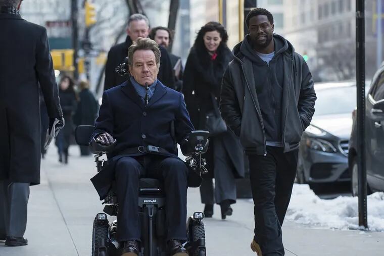 Bryan Cranston (left) and Kevin Hart star in "The Upside," the remake of the French film "The Intouchables," filming in Philadelphia and at Sun Center Studios in Aston, Delaware County.