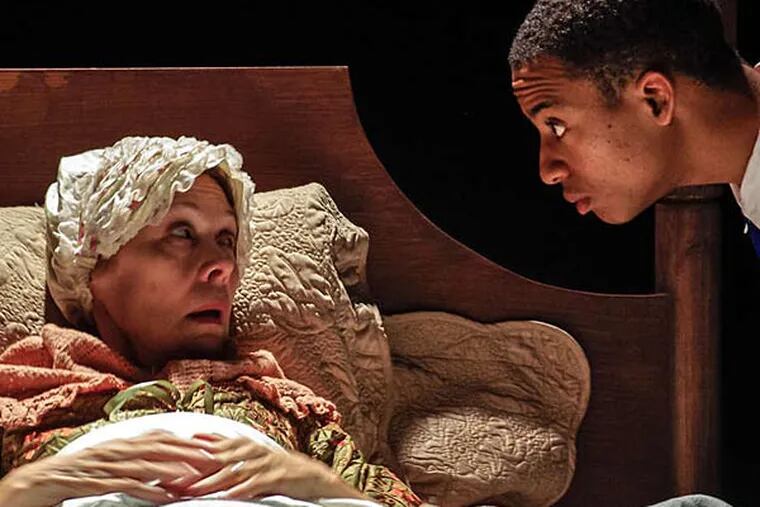 In the play, Nancy Boykin, as a seriously ill Martha Washington, faces Aaron Bell. (Photo/IAN PAUL GUZZONE)