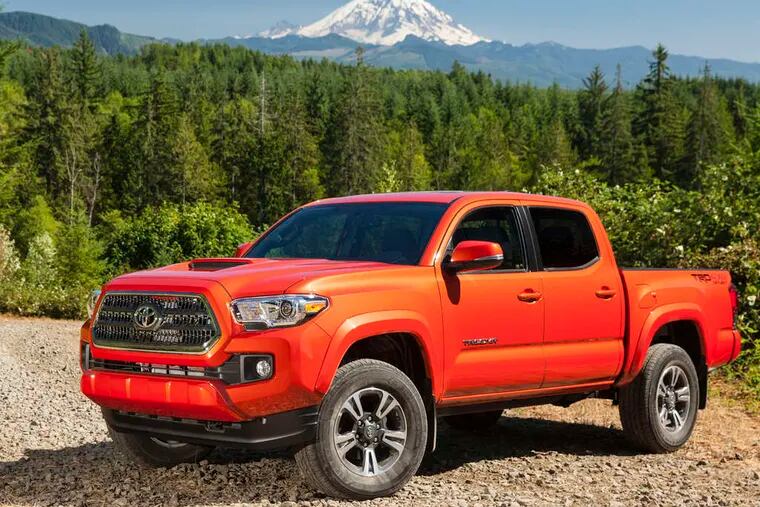 The Tacoma's exterior looks tough. The 2016 model's front end is designed to be safer for pedestrians.