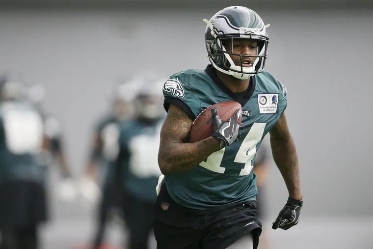 Eagles wide receiver Mike Wallace during practice at the NovaCare Complex in May.