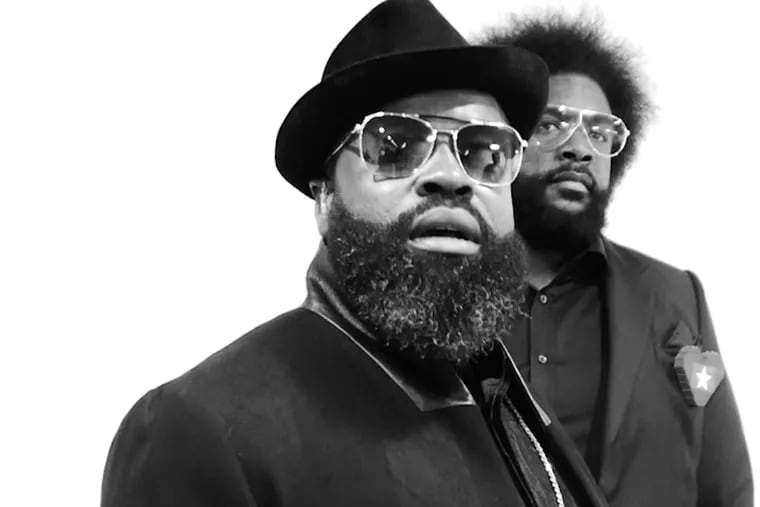 Tariq "Black Thought" Trotter and Ahmir "Questlove" Thompson of the Roots, who will host their 12th annual Roots Picnic and first at the Man Center in Fairmount Park on Saturday.