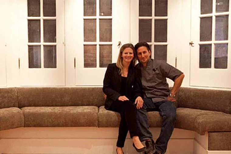 Kate Jacoby (left) and Rich Landau are the married co-owners of Vedge restaurant. (HILLARY PETROZZIELLO / Staff Photographer)