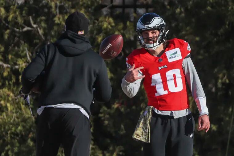 Eagles quarterback Gardner Minshew during practice at the NovaCare Complex on Wednesday.