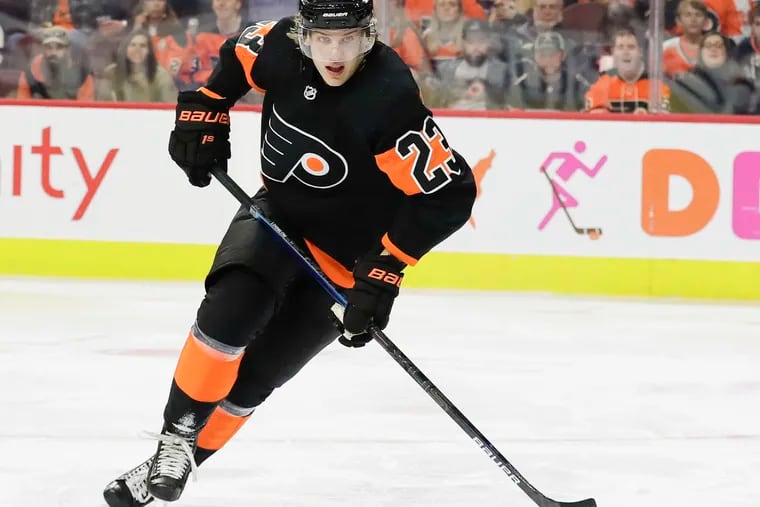 Flyers left winger Oskar Lindblom has been a strong performer on the team's "second" power-play unit.
