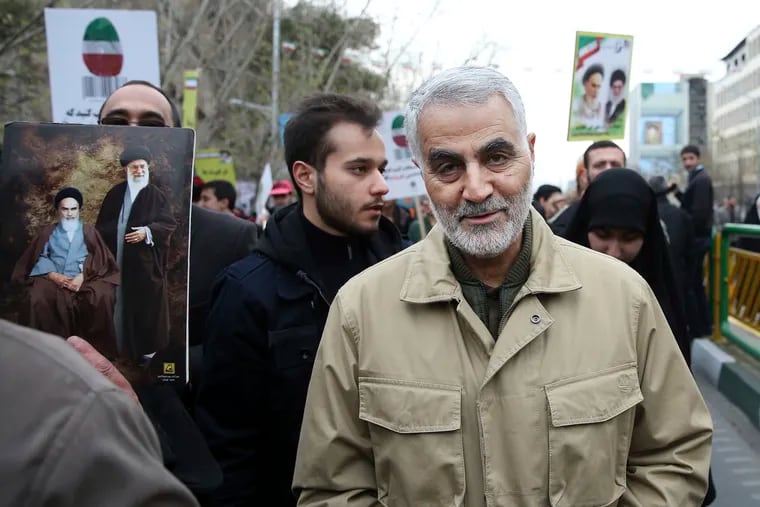 Qassem Soleimani, commander of Iran's Quds Force, attends a 2016 rally commemorating the anniversary of the 1979 Islamic revolution, in Tehran.