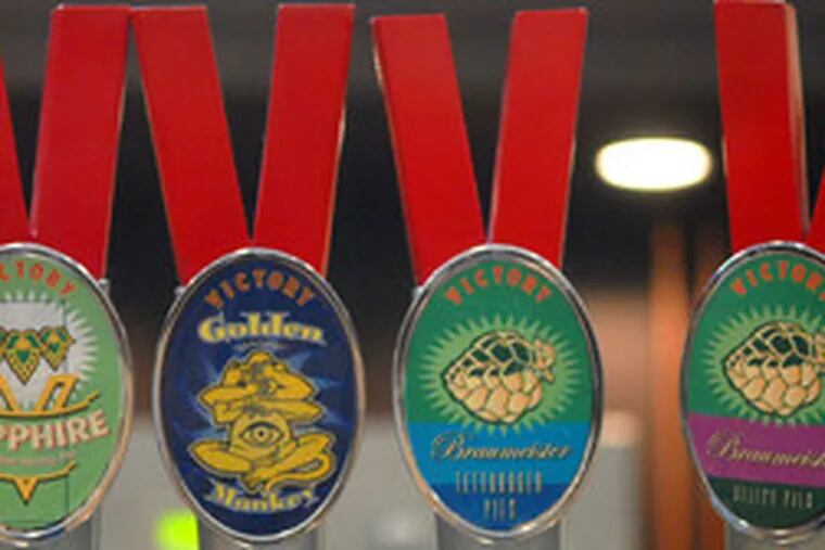 Golden Monkey and Sapphire are a couple of Victory&#0039;s beers on tap. During the expansion, the kitchen added specialized equipment, including a rotisserie smoker, to bolster the brewpub&#0039;s barbecue menu.