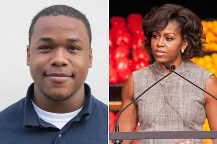 Brandon Ford (left) will be seated in the box of First Lady Michelle Obama (right) during the State of the Union Address on Tuesday.