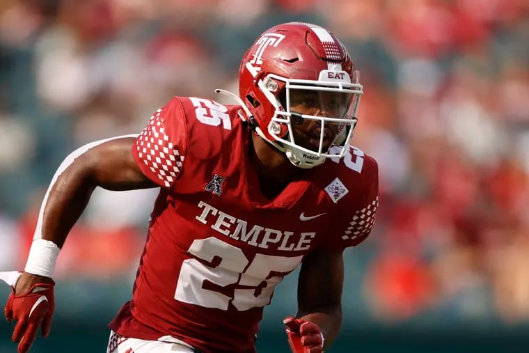Temple safety Alex Odom, in action against Rutgers, had nine tackles and an interception Saturday.