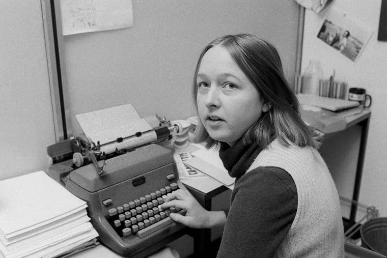 Melissa Ludtke, then a writer for Sports Illustrated,   is shown in her New York office in Januar 1978. Later that year, a court ruled in favor of Ludtke — and women everywhere — by saying they should be allowed in locker rooms.