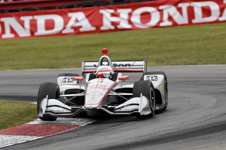Will Power competes in the IndyCar Series auto race, Sunday, July 29, 2018, at Mid-Ohio Sports Car Course in Lexington, Ohio. (AP Photo/Tom E. Puskar)