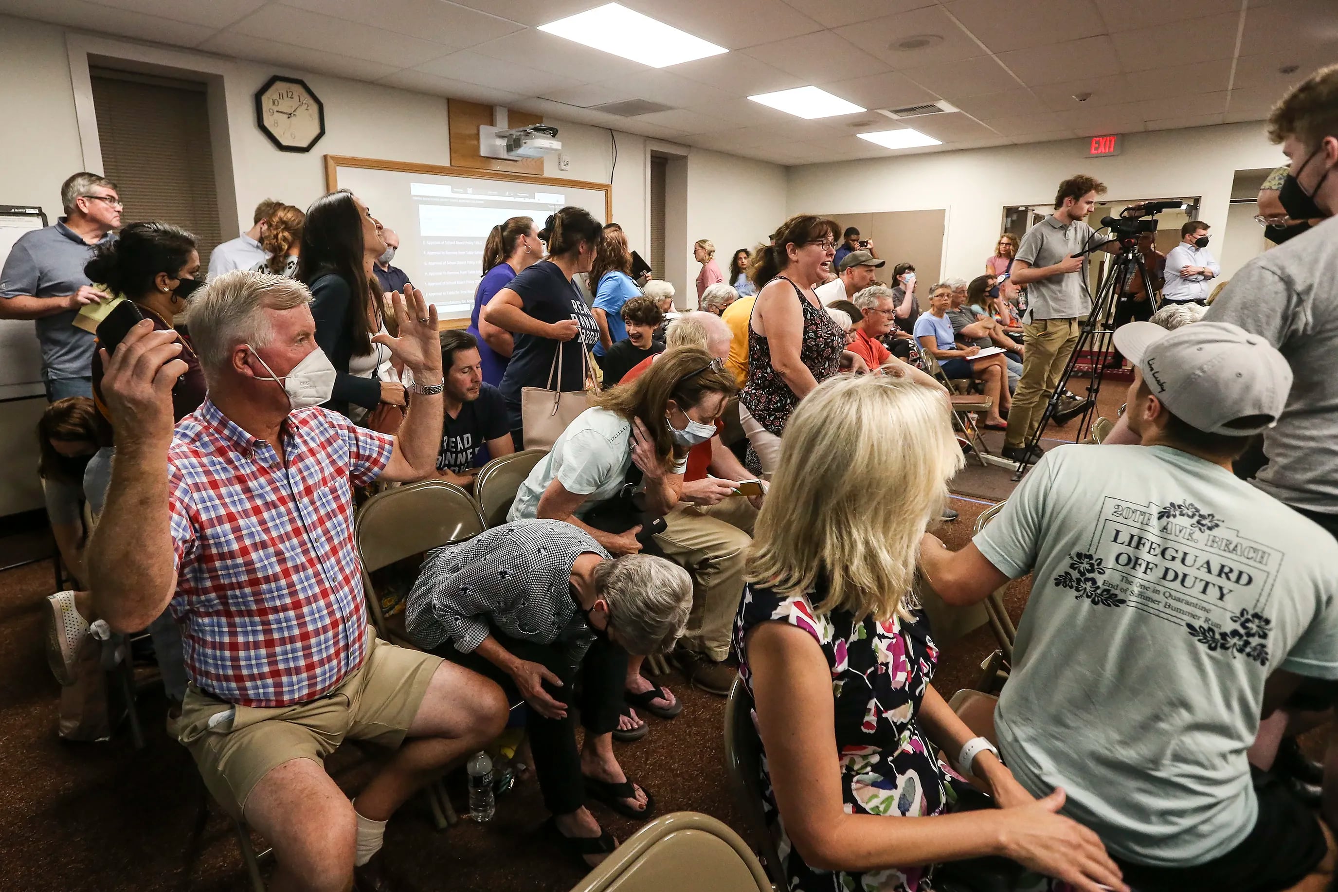 Many members of the public leave the school board meeting in Doylestown unhappy as the Central Bucks School District passed a vote on a library policy targeting books with "sexualized content." 