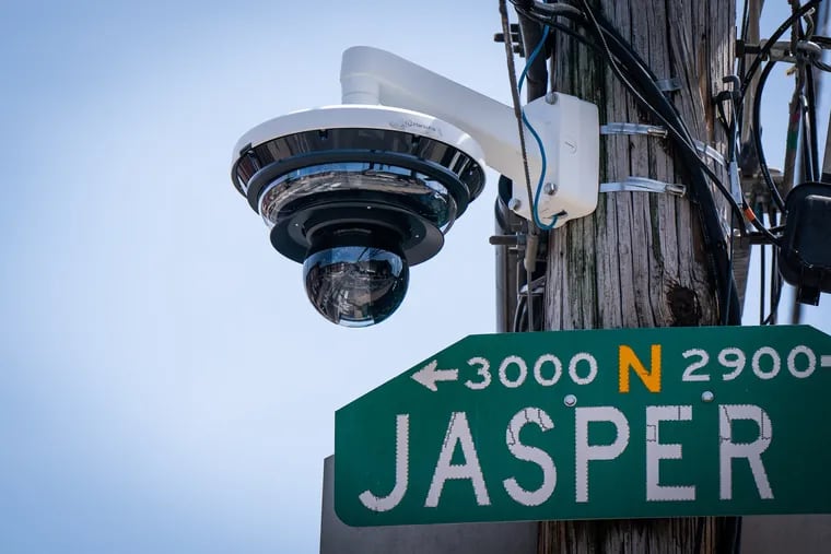 A video camera used by the Philadelphia Police Department at Jasper and Orleans streets.