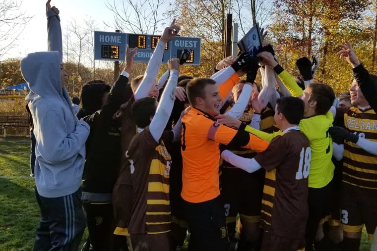 The Delran boys' soccer team advanced to the NJSIAA Group 2 championship on Friday with a 2-0 win over Rahway.