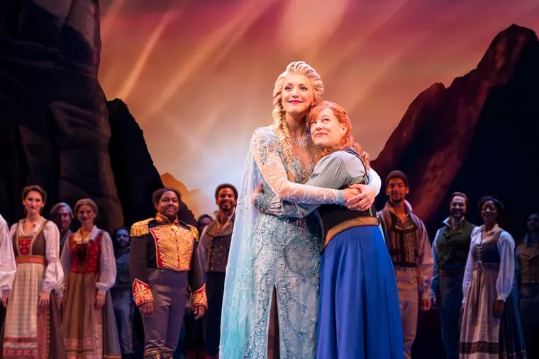 Caroline Bowman as Elsa and Lauren Nicole Chapman as Anna in the North American tour of "Frozen."