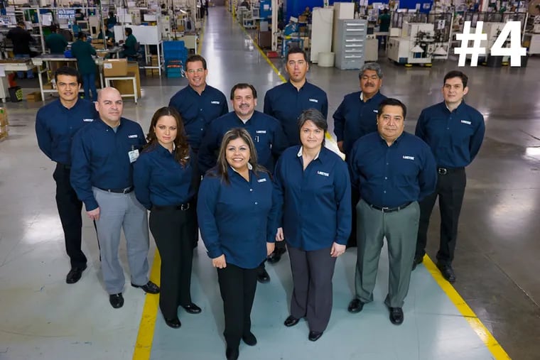Ametek workers at a Texas plant. Based in an office park north of Berwyn, Pa., Ametek makes and sells electronic instruments and electromechanical devices. It has more than 12,000 employees.