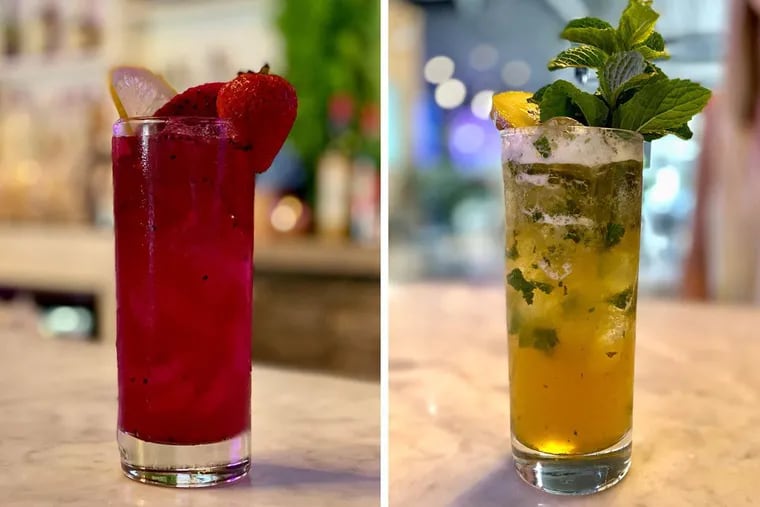 Hannibal Lecter, left, and No Alibis are two of the Hop Sing Laundromat cocktails served in pitchers at Germantown Garden.