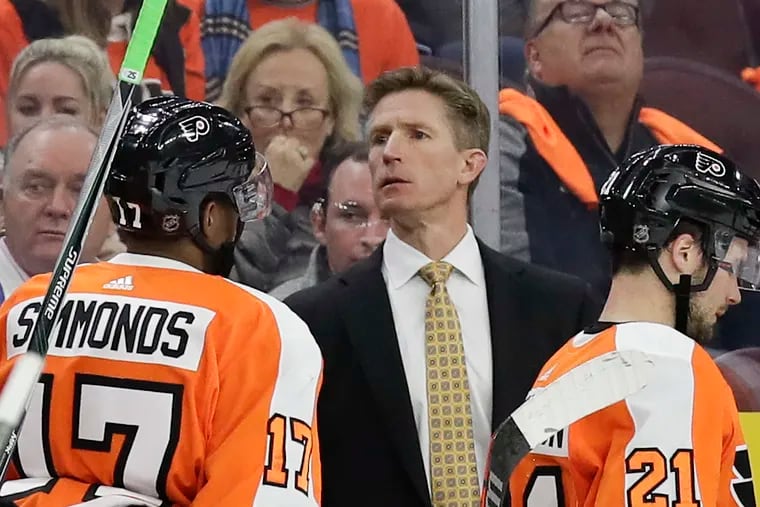 Dave Hakstol's Flyers have lost four straight and have fallen to 16th out of 16 teams in the Eastern Conference.