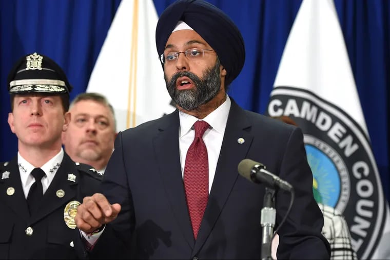 New Jersey Attorney General Gurbir Grewal at a press conference earlier this year. He was among those who challenged President Trump's travel ban on Muslim-majority countries.