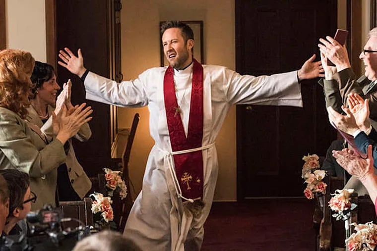 Buddy (Michael Rosenbaum) moves the crowd with his powerful sermon in "Impastor." (Photo courtesy of TV Land)