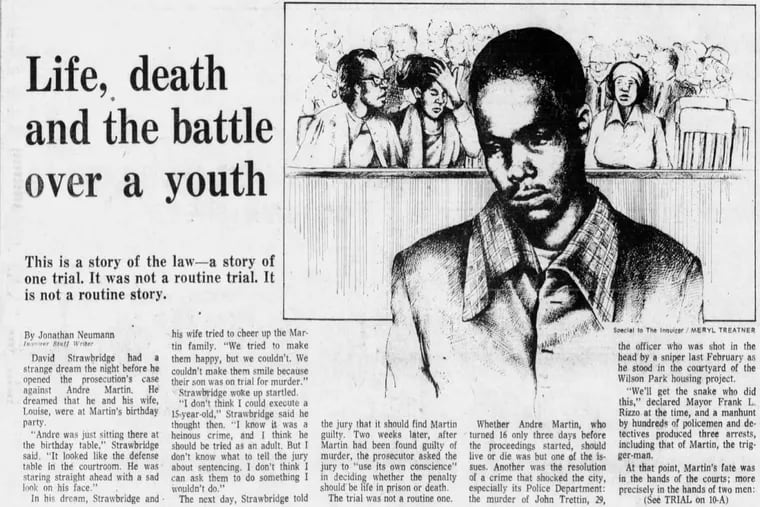 From the Philadelphia Inquirer on Sept. 26, 1976, coverage of the trial of Andre Martin.