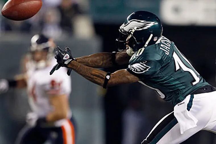 DeSean Jackson caught just two receptions and fumbled a punt return against the Bears. (Yong Kim/Staff Photographer)