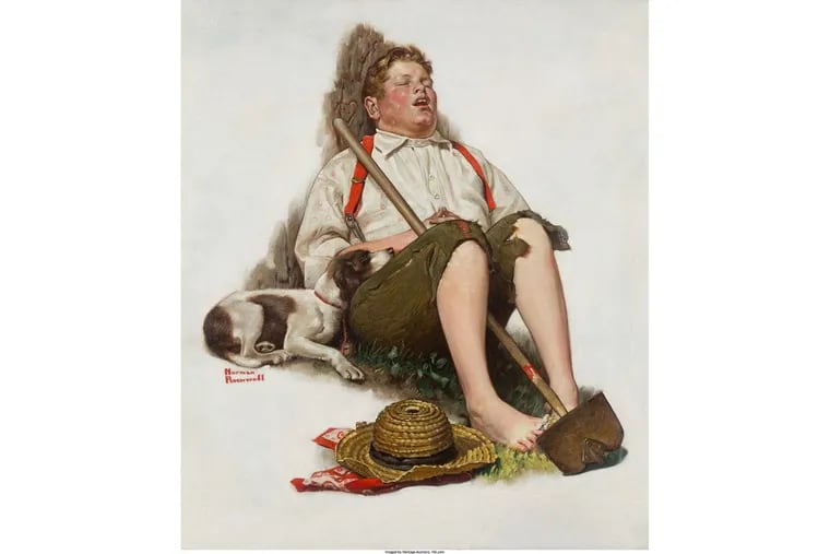 A painting  by Norman Rockwell that went missing in 1976 and was recovered earlier this year.
