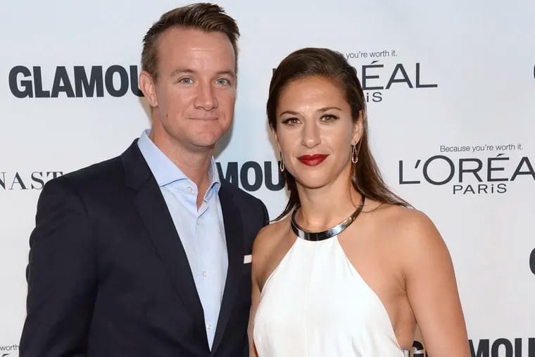Brian Hollins and Carli Lloyd at the 25th annual Glamour Women of the Year Awards at Carnegie Hall in 2015, in New York. Retired U.S. women's soccer star Carli Lloyd and her husband are expecting their first child in October. The 41-year-old Lloyd announced her pregnancy on Instagram on Wednesday, May 1, 2024. She has been married to Brian Hollins for seven years (Photo by Evan Agostini/Invision/AP, File)
