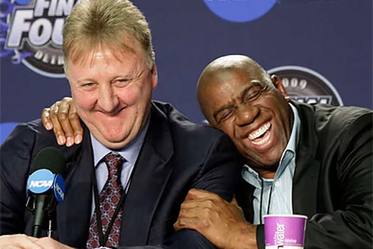 Larry Bird and Magic Johnson had a rivalry that stretched well beyond their playing days. (AP file photo)