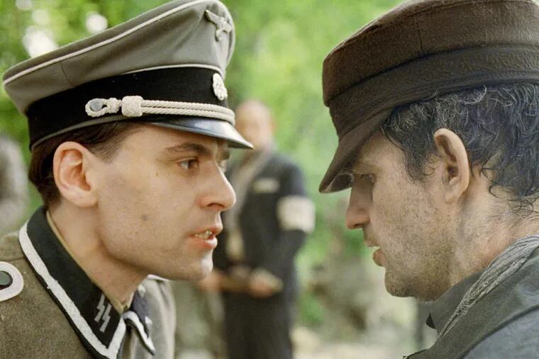 Christian Harting as Oberscharführer Busch (left)  and Géza Röhrig as Saul in "Son of Saul." (Photo: Sony Pictures Classics)