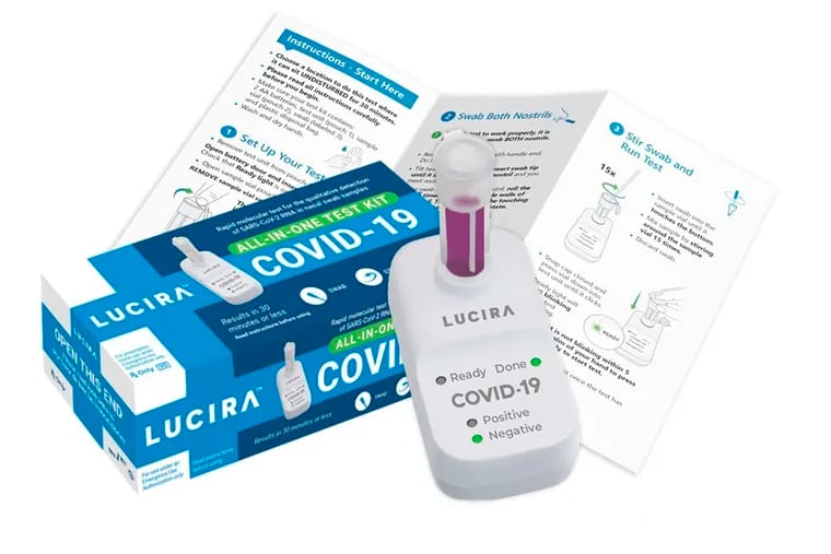 The Lucira COVID-19 all-in-one home test kit. The FDA granted emergency authorization last year to the single-use test kit.