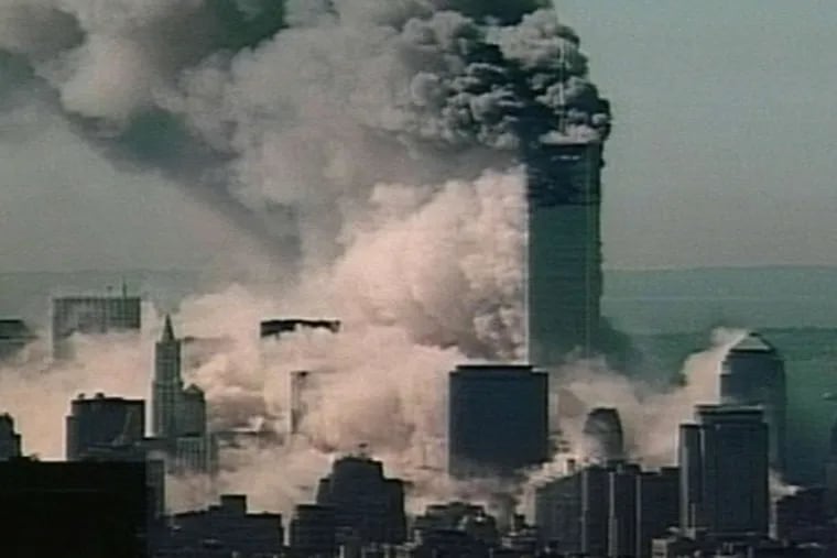 The South Tower at the World Trade Center collapses in a huge cloud of debris 15 years ago. The North Tower would collapse less than 30 minutes later. When the second plane struck, the writer recalls, &quot;at that instant, everything changed.&quot;