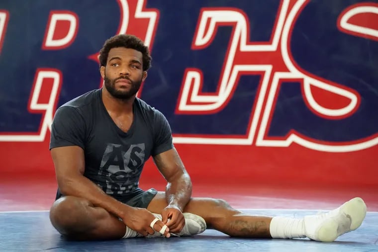 Burroughs rests during a workout earlier this month at the Palestra.