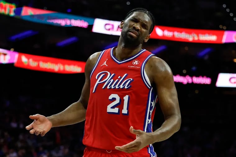 Sixers center Joel Embiid will not play Sunday against the Brooklyn Nets.