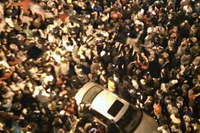 Students at Pennsylvania State University took to the streets to celebrate the announcement of Osama bin Laden's death.