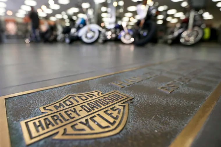 The showroom floor at a Harley-Davidson dealership in Glenshaw, Pa. Harley-Davidson, facing rising costs from new tariffs, will begin shifting the production of motorcycles heading for Europe from the U.S. to factories overseas.