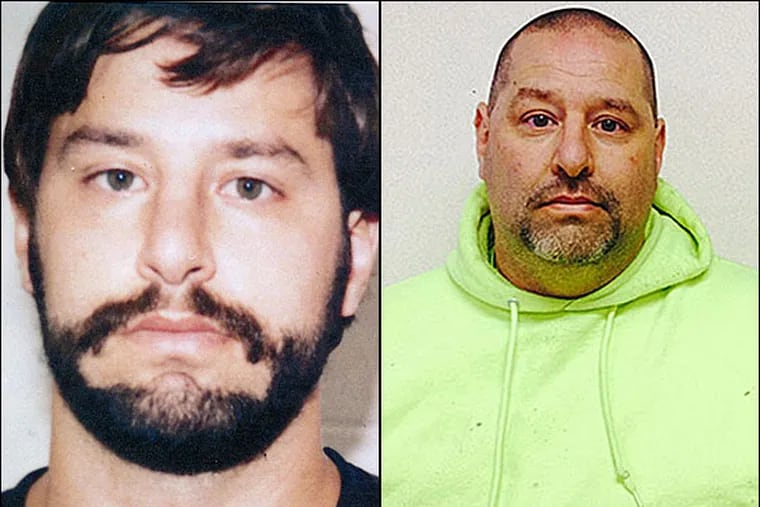 After a two-decade manhunt, New Jersey police have captured James Wade Barclay, a convicted sex offender who was one of the state's top 12 most- wanted fugitives, authorities said on Monday. Photo at left is an old mug shot; photo at right is after his arrest Monday. (N.J. Public Safety)