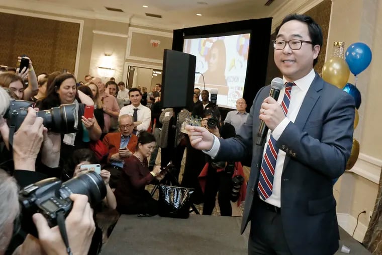 U.S. Rep. Andy Kim, seen here on election night in November, 2018, is one of several Democrats who won Republican-held seats while actively supporting tougher gun laws. He is one of more than 200 cosponsors of a bill to expand background checks for gun purchases, which is expected to clear the House Wednesday, likely making it the first significant proposal tightening gun laws to clear either chamber of Congress in 20 years.