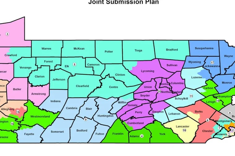 The map submitted by Republican lawmakers to Gov. Wolf.