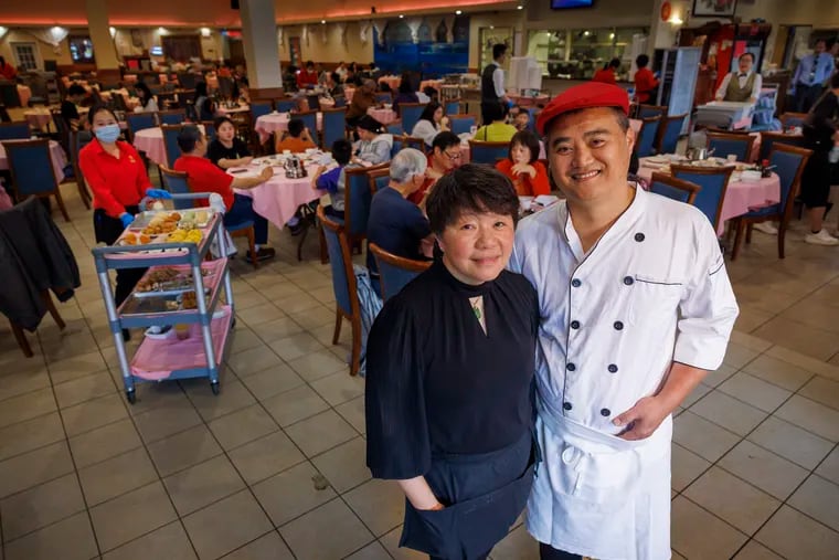 Salina Ko and husband Ming Feng, owners of China Gourmet.  China Gourmet, 2842 St. Vincent Street, Philadelphia on Friday, October 27, 2023.