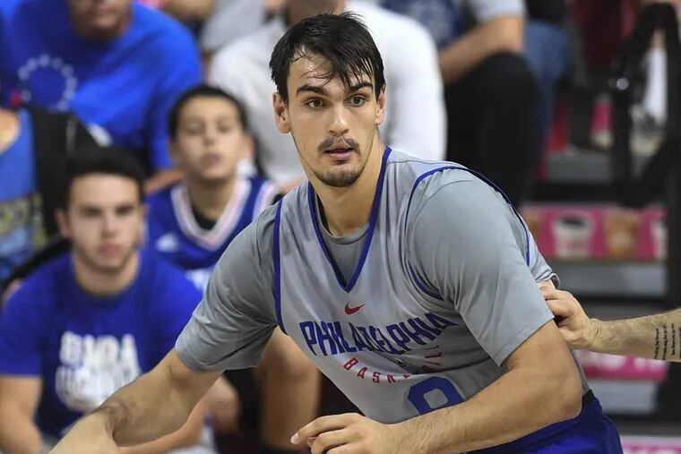 Sixers forward Dario Saric during Sunday’s scrimmage at the Palestra.