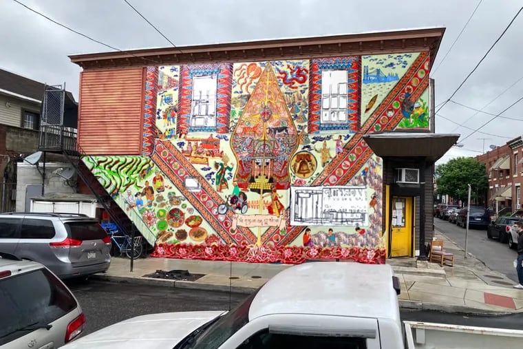A rendering of artist Winnie Sidharta Ambron's mural, which charts the journey of Indonesian immigrants to Philadelphia.