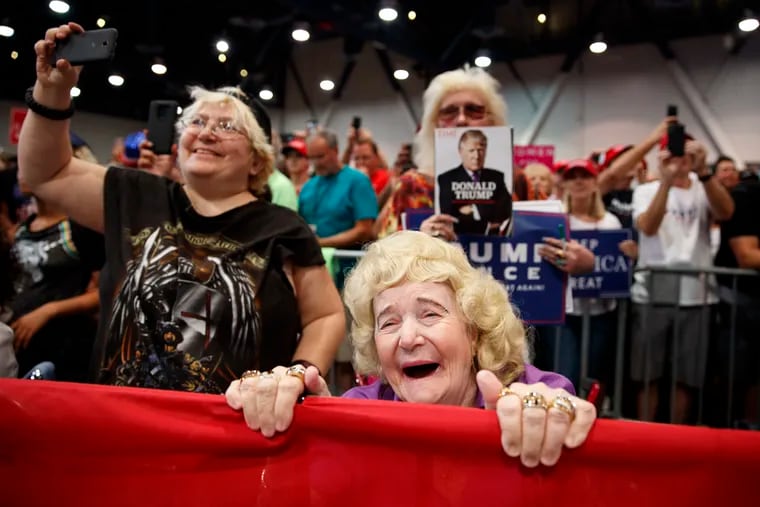 Supporters of President Donald Trump listen to him speak during a campaign rally, Thursday, Sept. 20, 2018, in Las Vegas. (AP Photo/Evan Vucci)