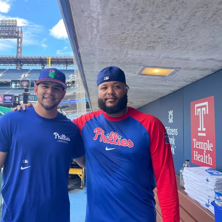 José Ruiz (left) and José Alvarado were teammates on Team Venezuela in the 2023 World Baseball Classic and share an agent. Advice from Alvarado has helped Ruiz succeed this season.