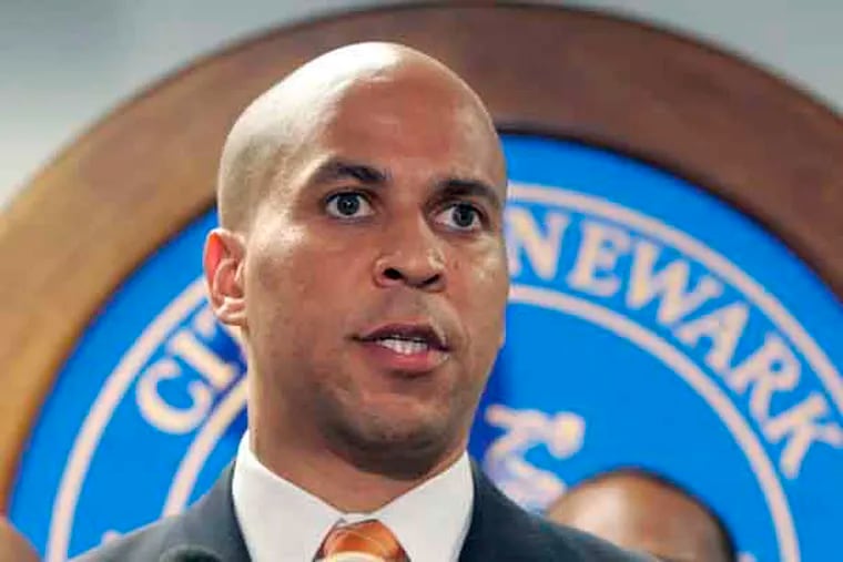 File photo: Newark Mayor Cory A. Booker at a 2007 news conference.