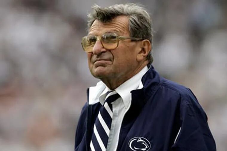 An investigation determined that Joe Paterno helped cover up incidents of child sex abuse by Jerry Sandusky. (AP file photo)