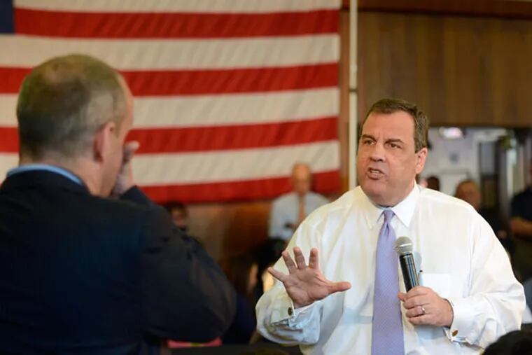 Gov. Christie has held town-hall-style meetings across the state to argue his case for a pension overhaul. (VIOREL FLORESCU / Bergen Record)