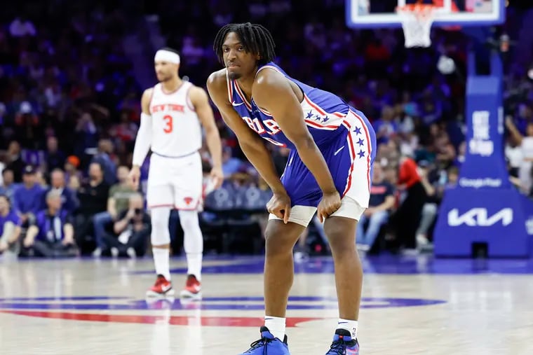 Tyrese Maxey scored 12 of his 17 points in the fourth quarter in a Game 6 loss to the Knicks.