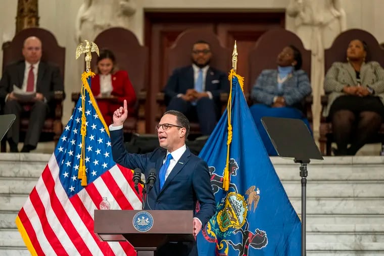 Gov. Josh Shapiro announced plans for a $4 million medical debt relief program as part of his budget proposal during an address Tuesday in the Main Rotunda in the Capitol building in Harrisburg.