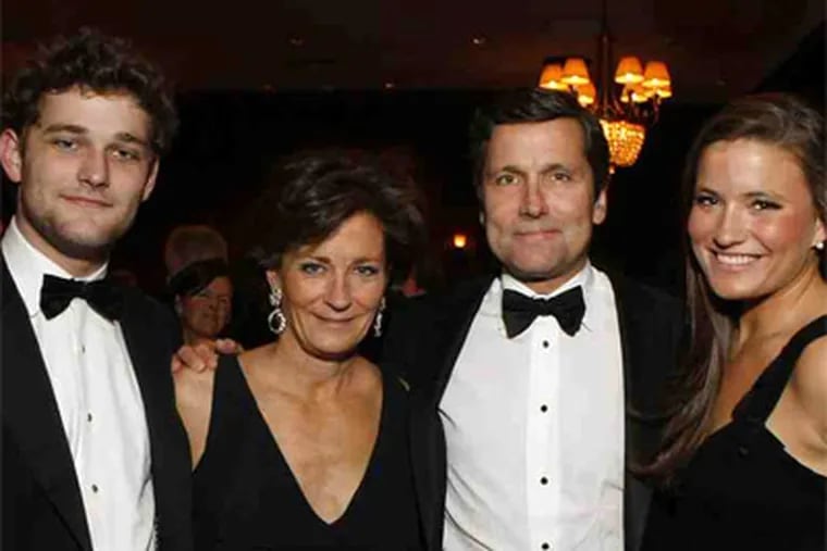 Gretchen and Stephen Burke of Comcast with their son, Dan, and daughter, Kelly at the 131st Philadelphia Charity Ball. (MICHAEL S. WIRTZ / Staff Photographer)